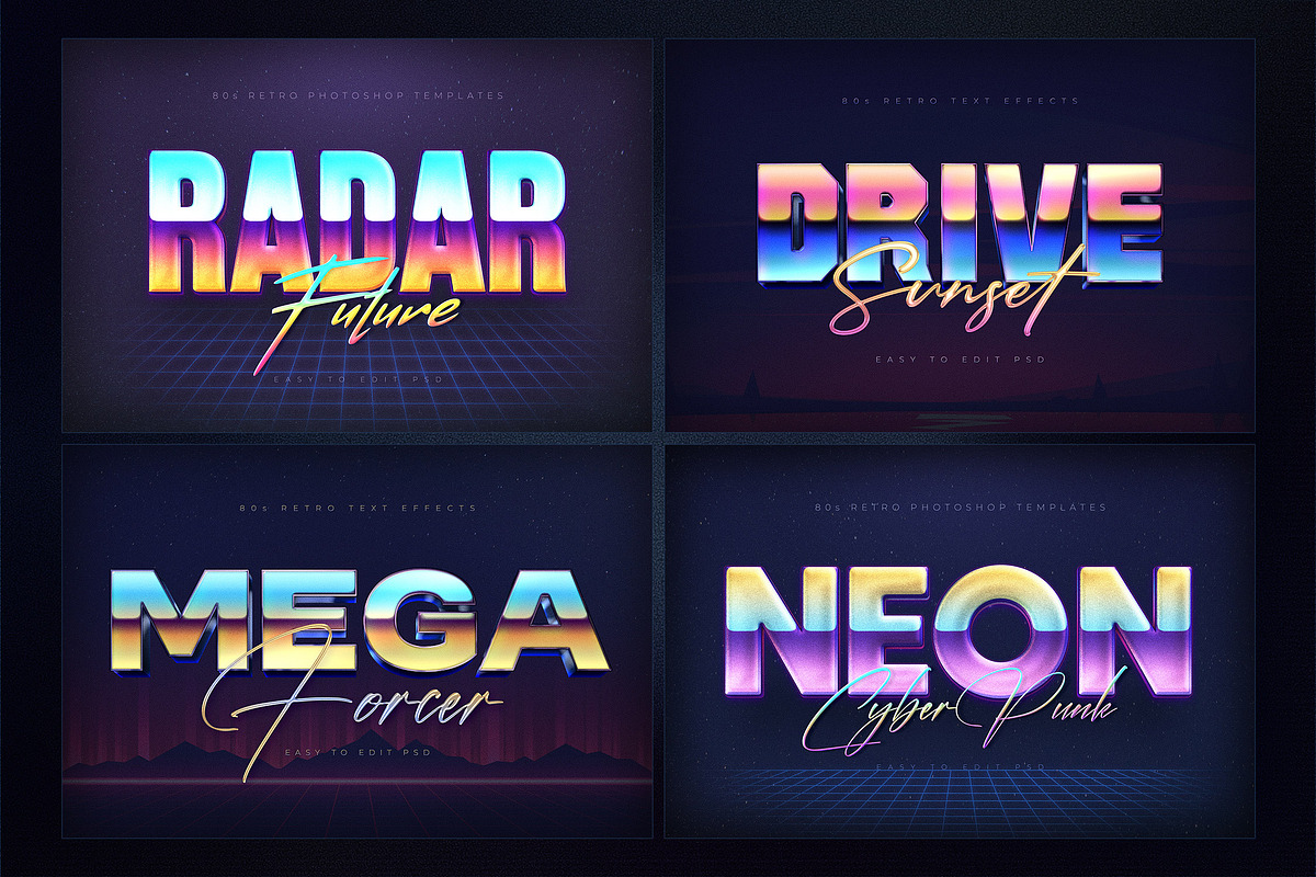 80s Retro Nostalgia Text Effects, a Layer Style Add-On by Andrew Skoch Design (Photo 10 of 14)