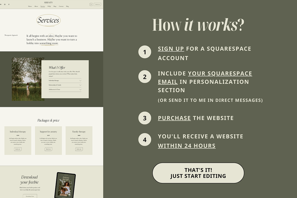 Therapist Squarespace Template, a Squarespace Template by Eden Origin Studio (Photo 5 of 11)