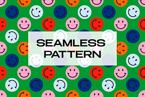Smiling faces pattern, a Pattern Graphic by Art's and patterns