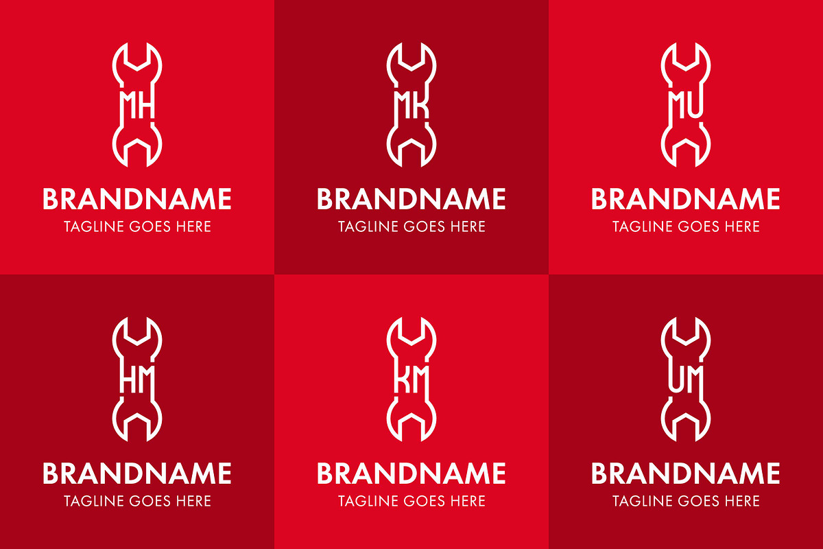 MH HM MK KM MU UM Wrench Logo, a Branding & Logo Template by Pray Art Design Studio (Photo 2 of 2)