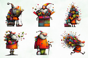 Quirky Santa, Funny Santa Clipart, an Illustration by Creative Art (Thumbnail 9 of 10)