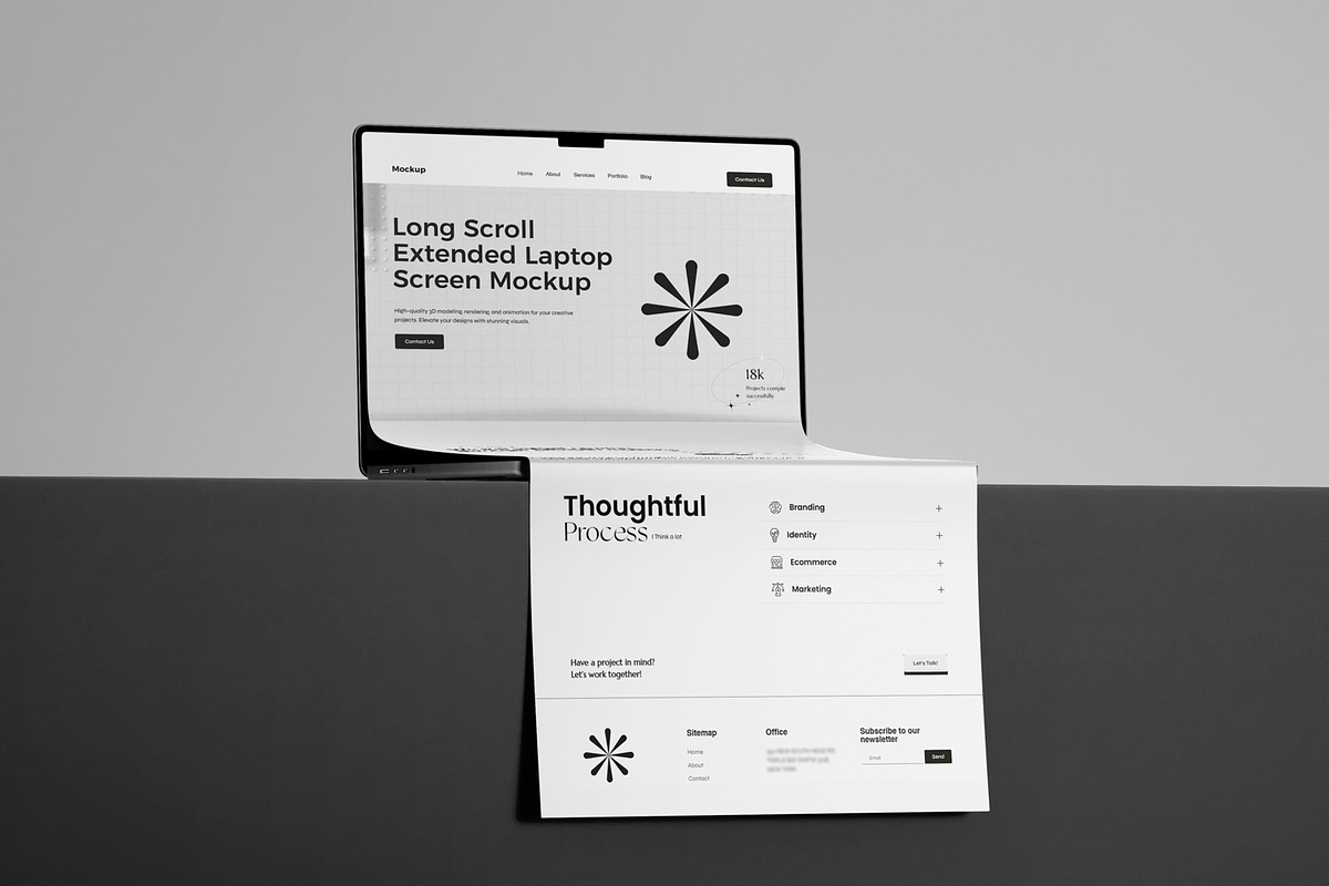 Laptop Long Scroll Screen Mockup, a Mac Mockup by RamStudio2 (Photo 9 of 13)