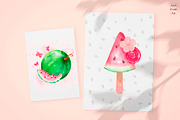 Watermelon watercolor clipart., an Illustration by AnaGuziiArt (Thumbnail 4 of 14)