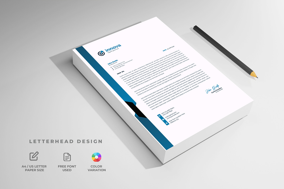 Letterhead design, a Stationery Template by mdmijanur0187 (Photo 3 of 8)