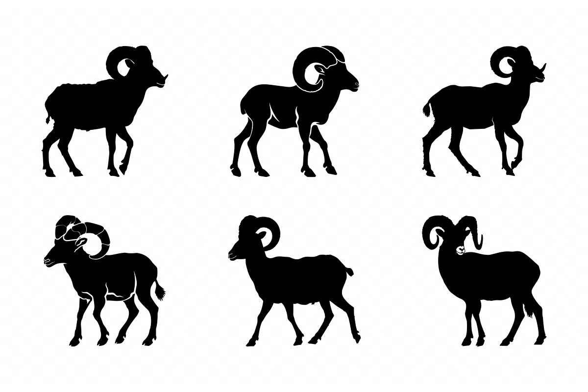 Bighorn Sheep Silhouette Black SVG, an Animal Illustration by Gfx Expert Team (Photo 3 of 3)