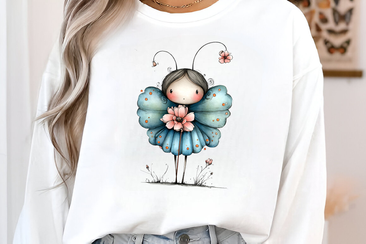 Whimsical Butterfly Flower Clipart, an Illustration by GatewayDesign (Photo 3 of 3)