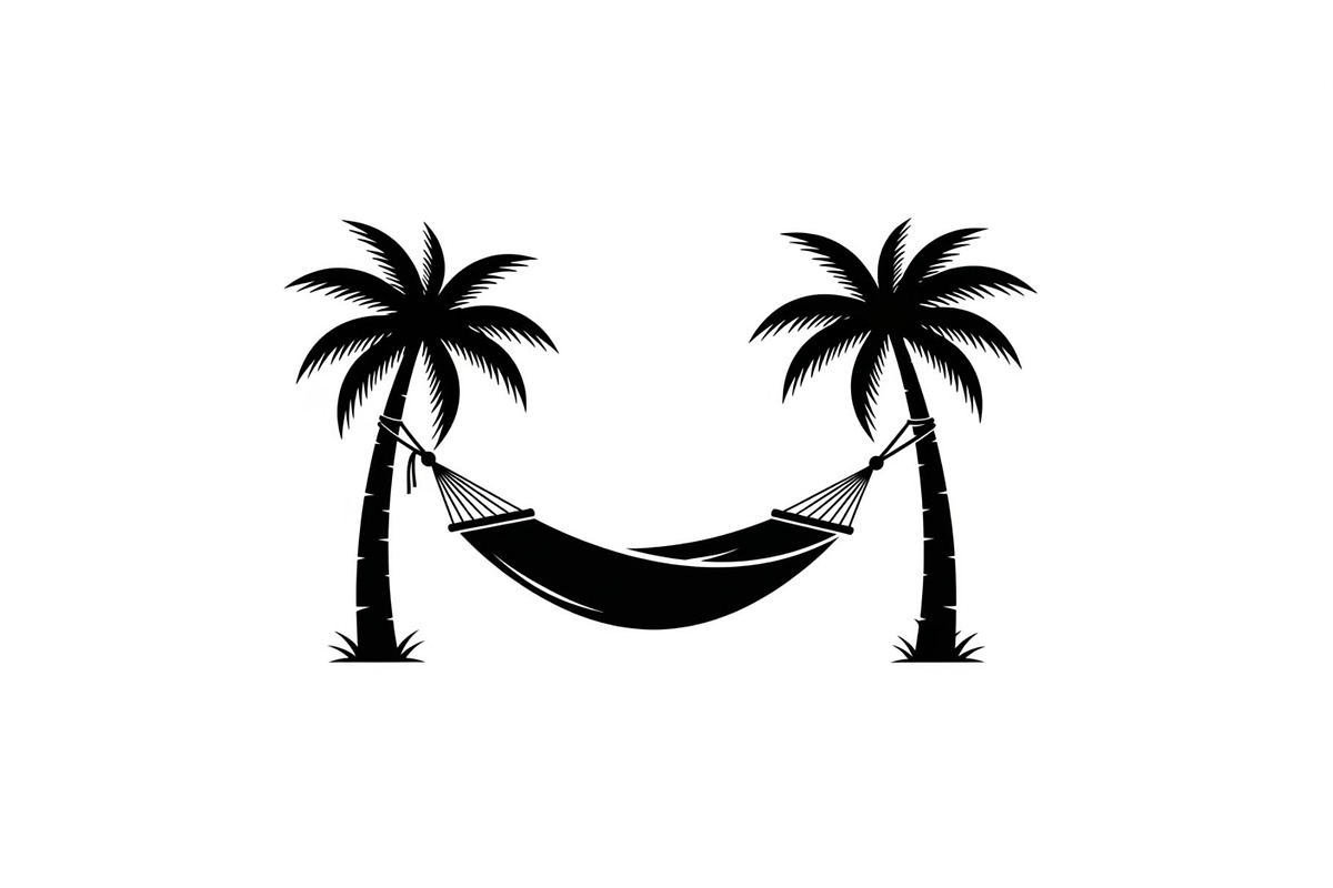 Palm Tree Hammock Silhouette Bundle, an Object Graphic by jahid234 (Photo 30 of 30)