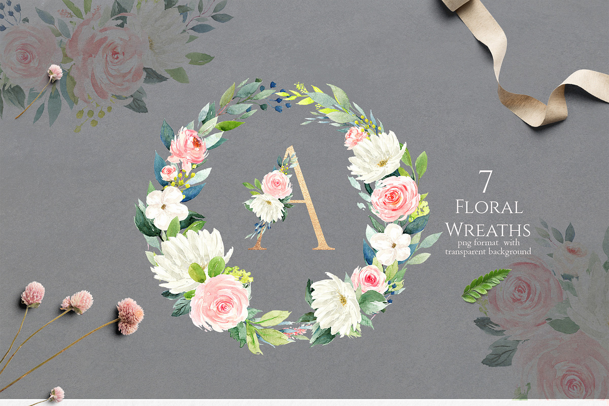 Floral Alphabet Design Set, a Decorative Illustration by Pixavics (Photo 3 of 12)
