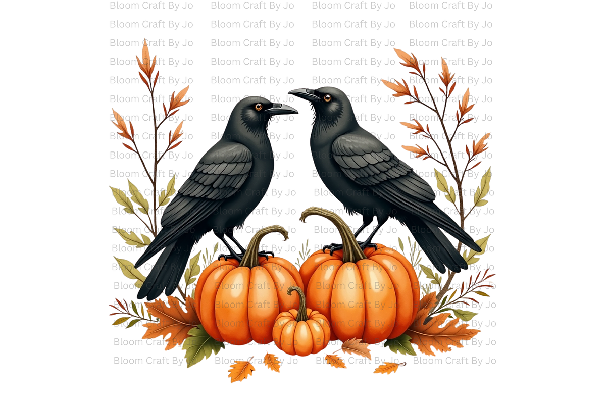 Crow and Pumpkin Scenes, an Animal Illustration by Bloom Craft Creations (Photo 6 of 12)