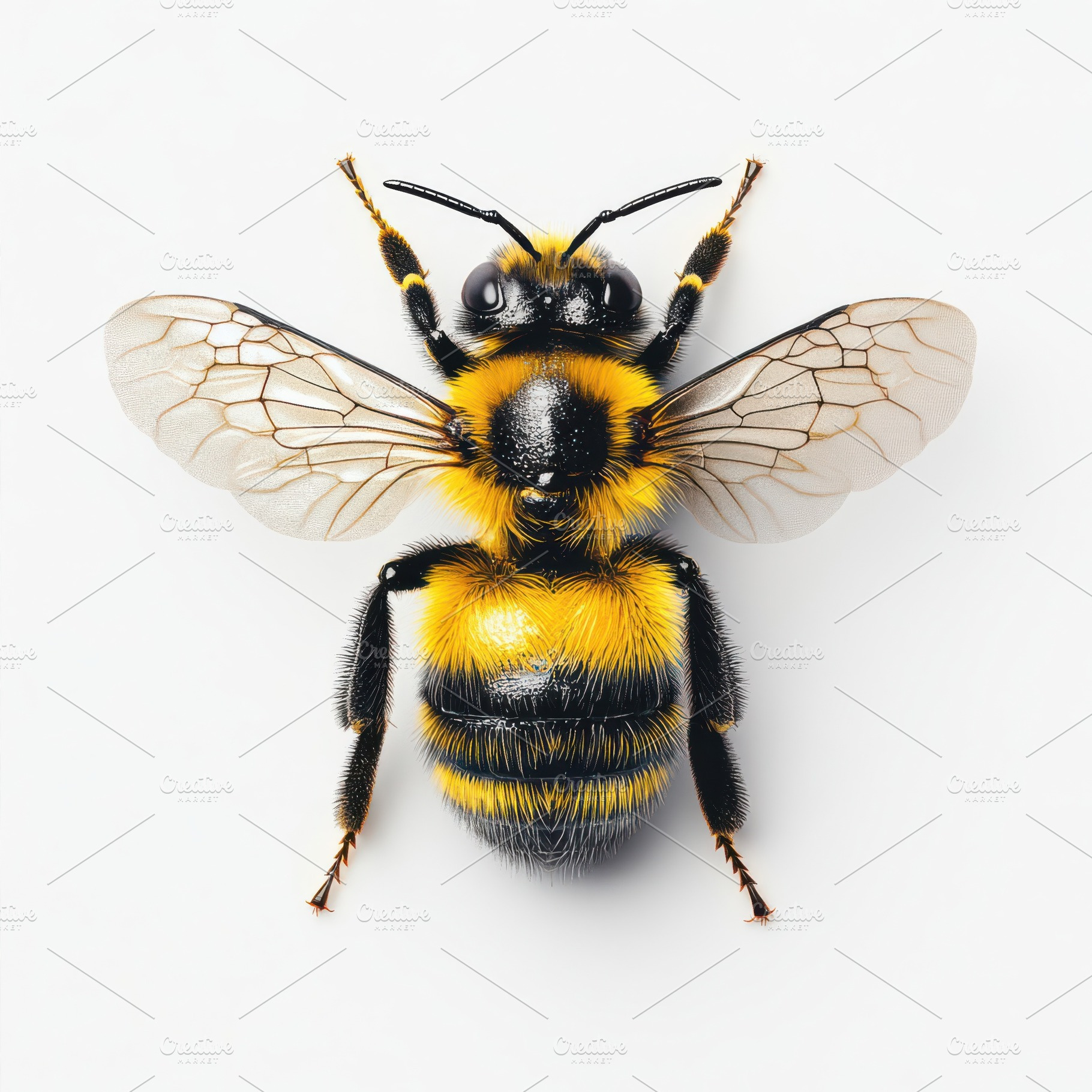 Detailed view of a fuzzy bumblebee o, an Animal Photo by Pixeness Studio