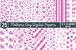 Mothers Day Digital Papers Bundle