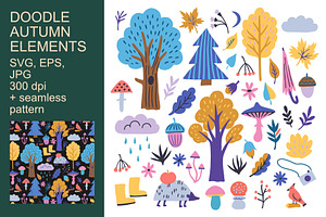 Autumn doodle elements