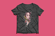 woman holding gun lightning shape, an Illustration by gunaonedesign (Thumbnail 3 of 4)