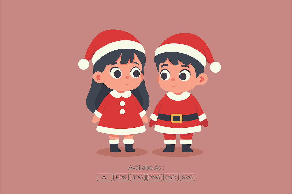 Children Wearing Santa Outfit, a Person Illustration by Partikusi Design (Photo 2 of 3)
