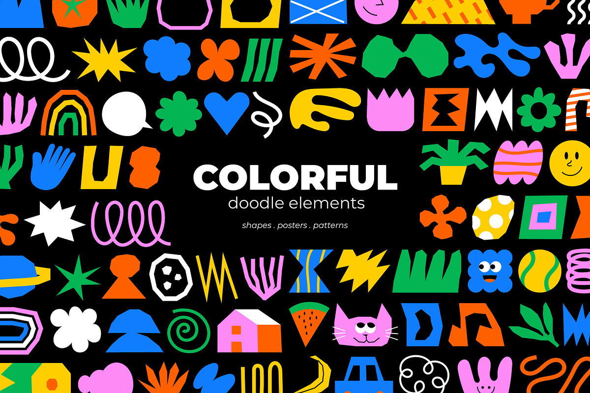 Colorful Doodle Elements, an Object Graphic by Léo Alexandre (Photo 1 of 16)