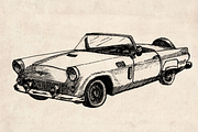 American Classic Car Pickup Drawings, an Illustration by Doggy Days (Thumbnail 3 of 9)