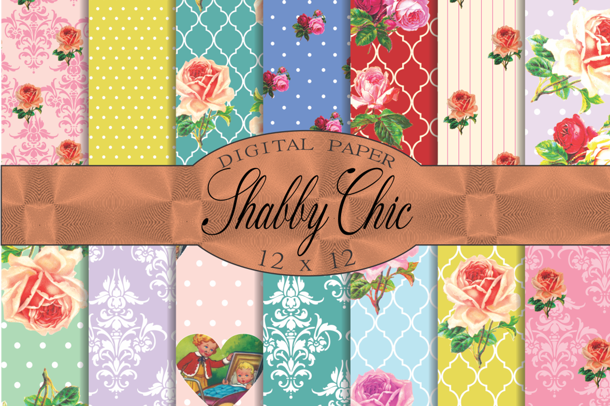 Shabby chic patterns, florals