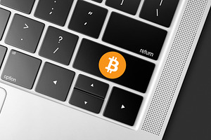 Bitcoin cryptocurrency computer key, a Technology Photo by BOOCYS