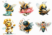 Whimsical Spring Bee Clipart, an Illustration by Libby Wishes (Thumbnail 6 of 6)