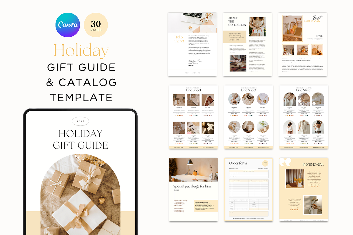 Holiday Gift Guide Canva Template, a Magazine Template by Hellohastore (Photo 1 of 10)