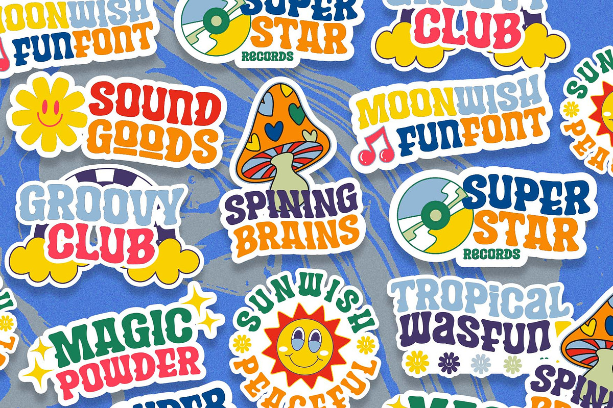 Moonwish a Bold Groovy Font, a Sans Serif Font by Rasiorise Studio (Photo 11 of 12)