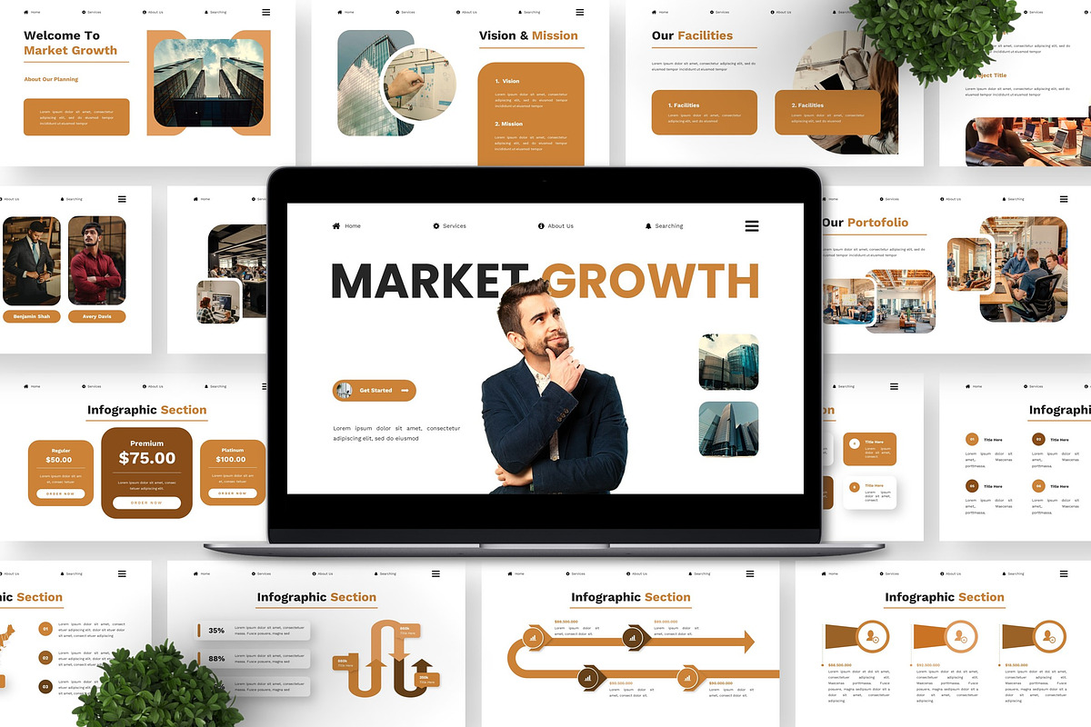 Market Growth - Business GSL, a Presentation Template by Deepslide Studio (Photo 2 of 6)