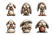 Whimsical Easter Bunny Clipart, an Illustration by SinaCreation (Thumbnail 4 of 11)