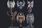 Nocturnal Winged Creatures Clipart, an Illustration by ThatsDesignArt (Thumbnail 2 of 10)