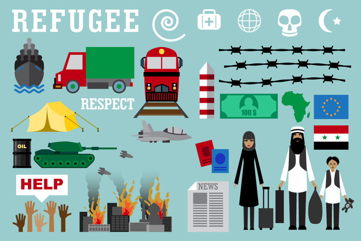 Refugee. War victims concept, an Object Graphic by Katya Hatsak