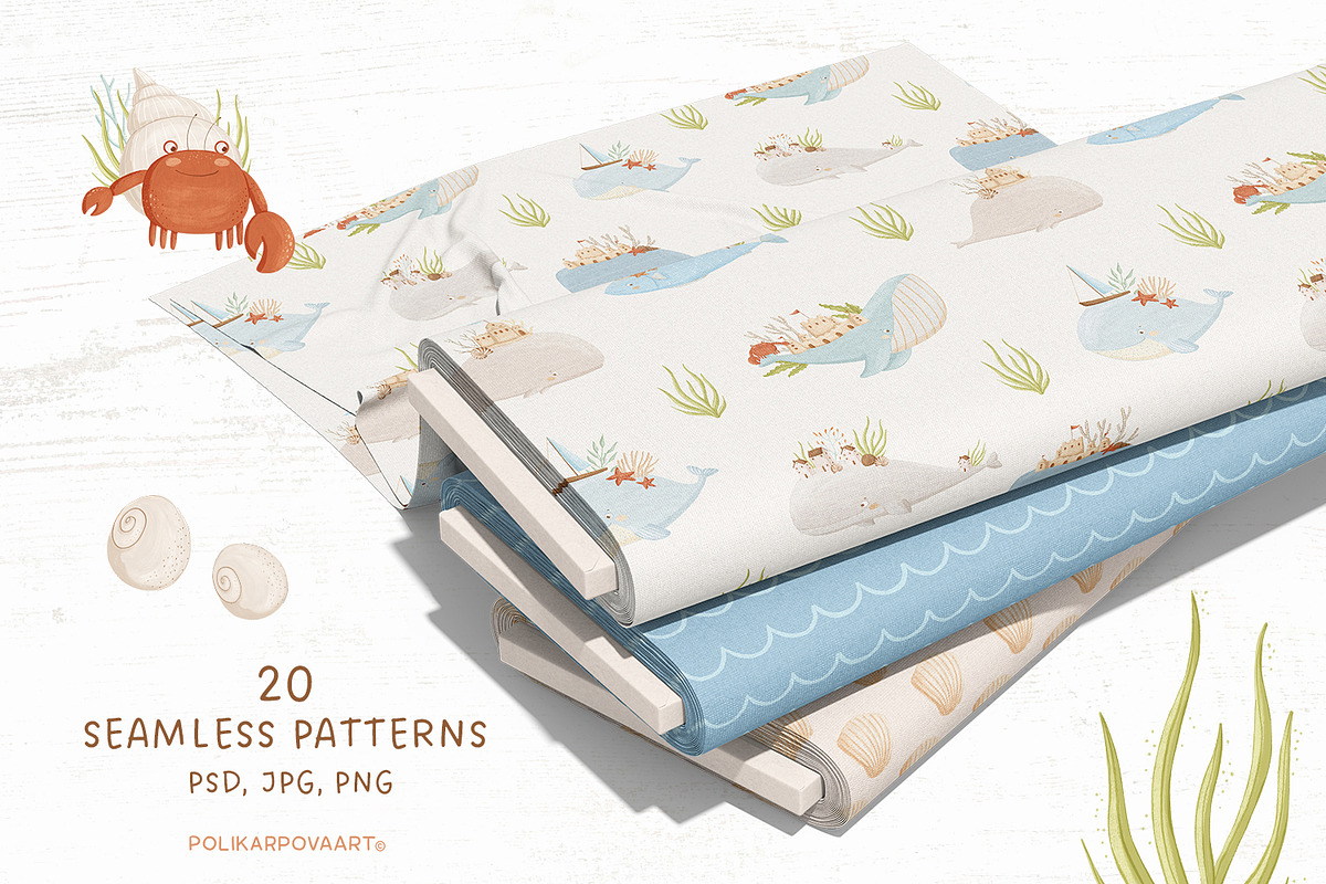Ocean dreams - baby collection, a Decorative Illustration by polikarpovaart (Photo 8 of 17)