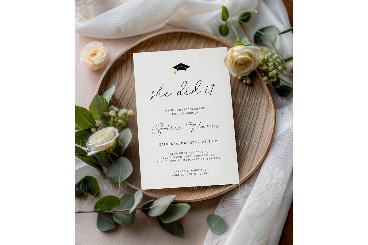 Greenery Wedding Card Mockup, a Product Mockup by MockupWizard (Photo 2 of 3)
