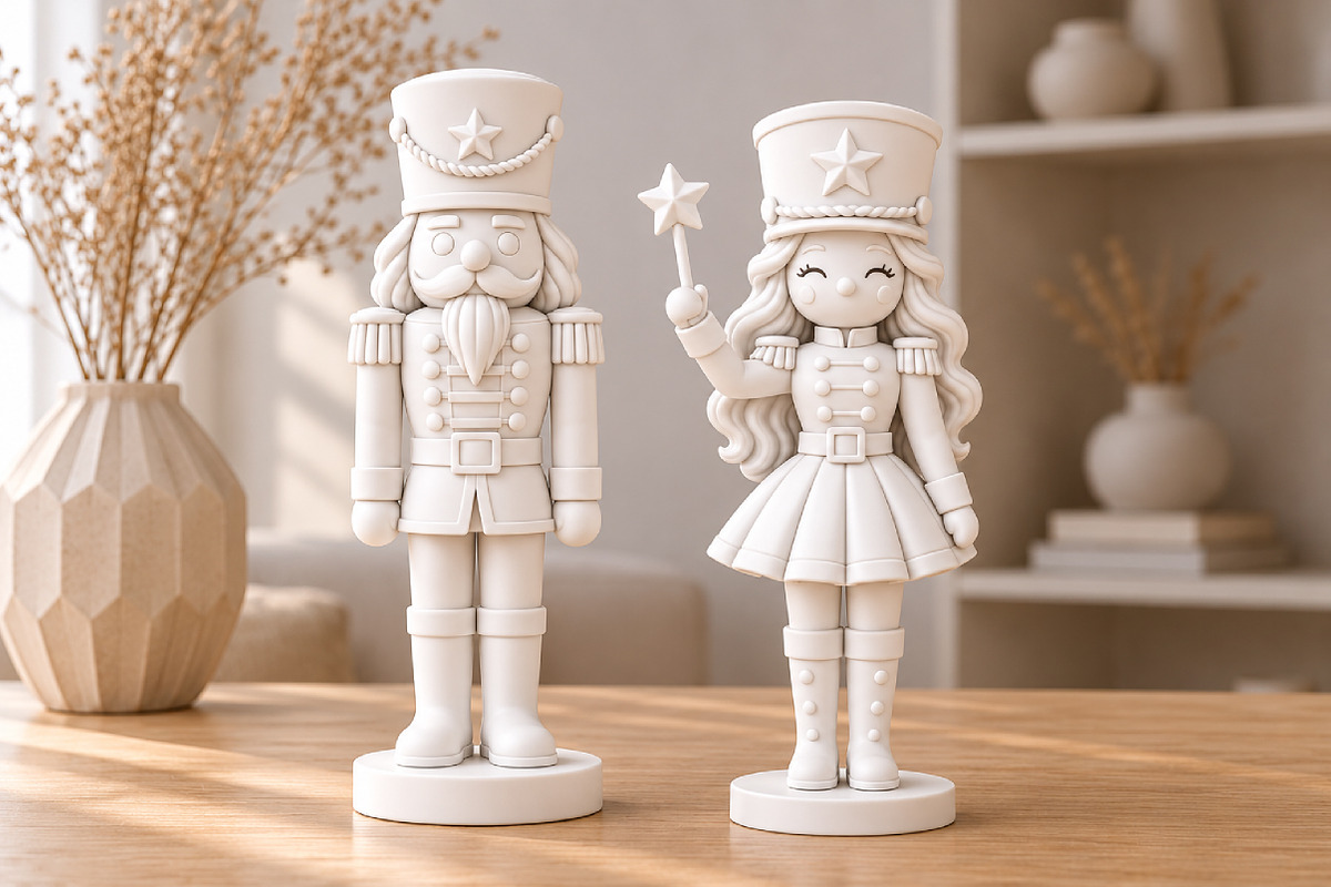 Christmas Nutcracker Couple 3D STL, a Characters & Person 3D Model by Layerology (Photo 1 of 3)