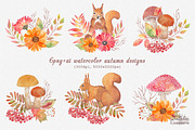 Autumn watercolor collection, an Illustration by BrushArtDesigns (Thumbnail 3 of 9)