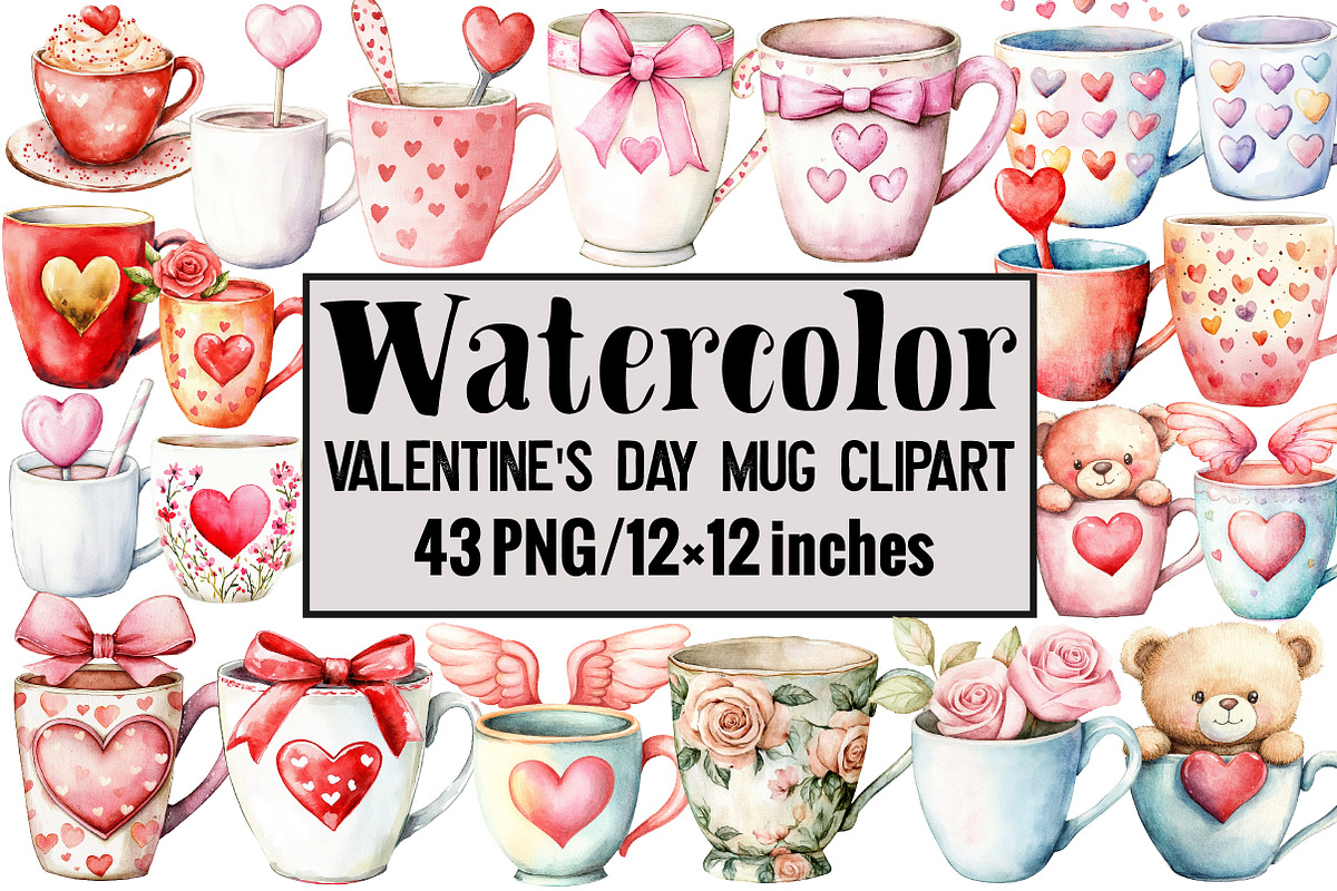 Valentine's Day Mug Clipart, an Illustration by Design Market (Photo 1 of 3)
