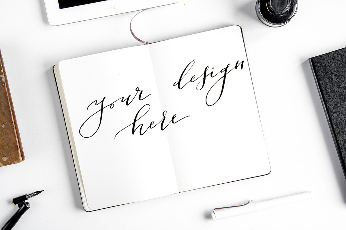 Calligraphy Mockup #5, a Books & Magazine Mockup by oh.clarita (Photo 1 of 2)