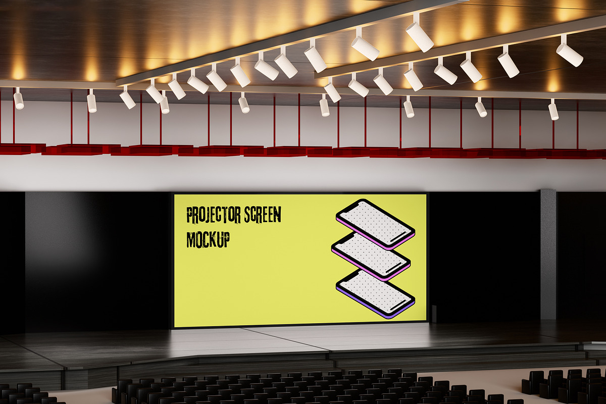 PROJECTOR SCREEN MOCKUP, an Advertising Mockup by safrizalstudio (Photo 2 of 4)