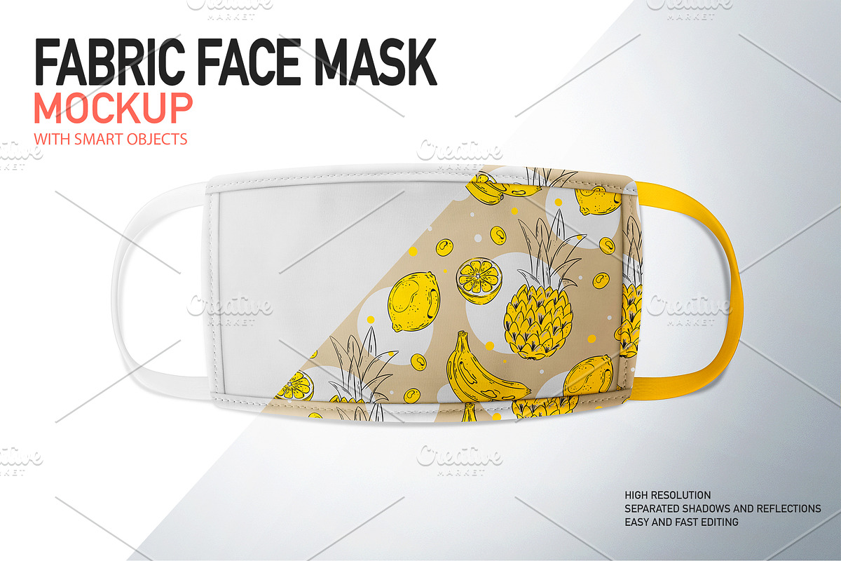 FABRIC FACE MASK MOCKUP, a Mask Mockup by Moonlight Creative (Photo 1 of 6)