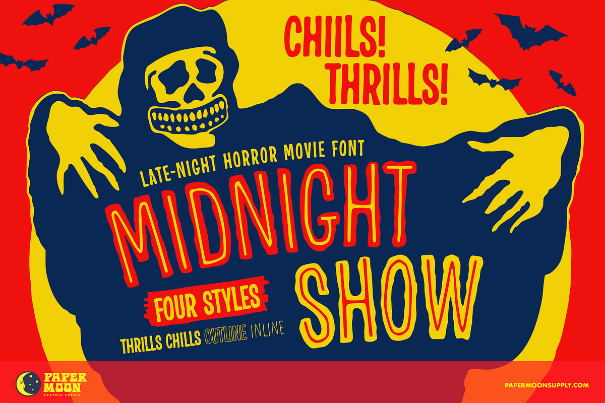 Midnight Show Vintage Font, a Font by Paper Moon Graphic Supply (Photo 1 of 11)