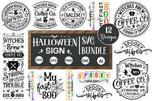 Farmhouse Halloween Sign SVG Bundle