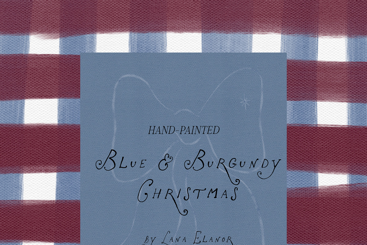 Hand-Painted Blue Burgundy Christmas, an Object Graphic by Lana Elanor (Photo 18 of 24)