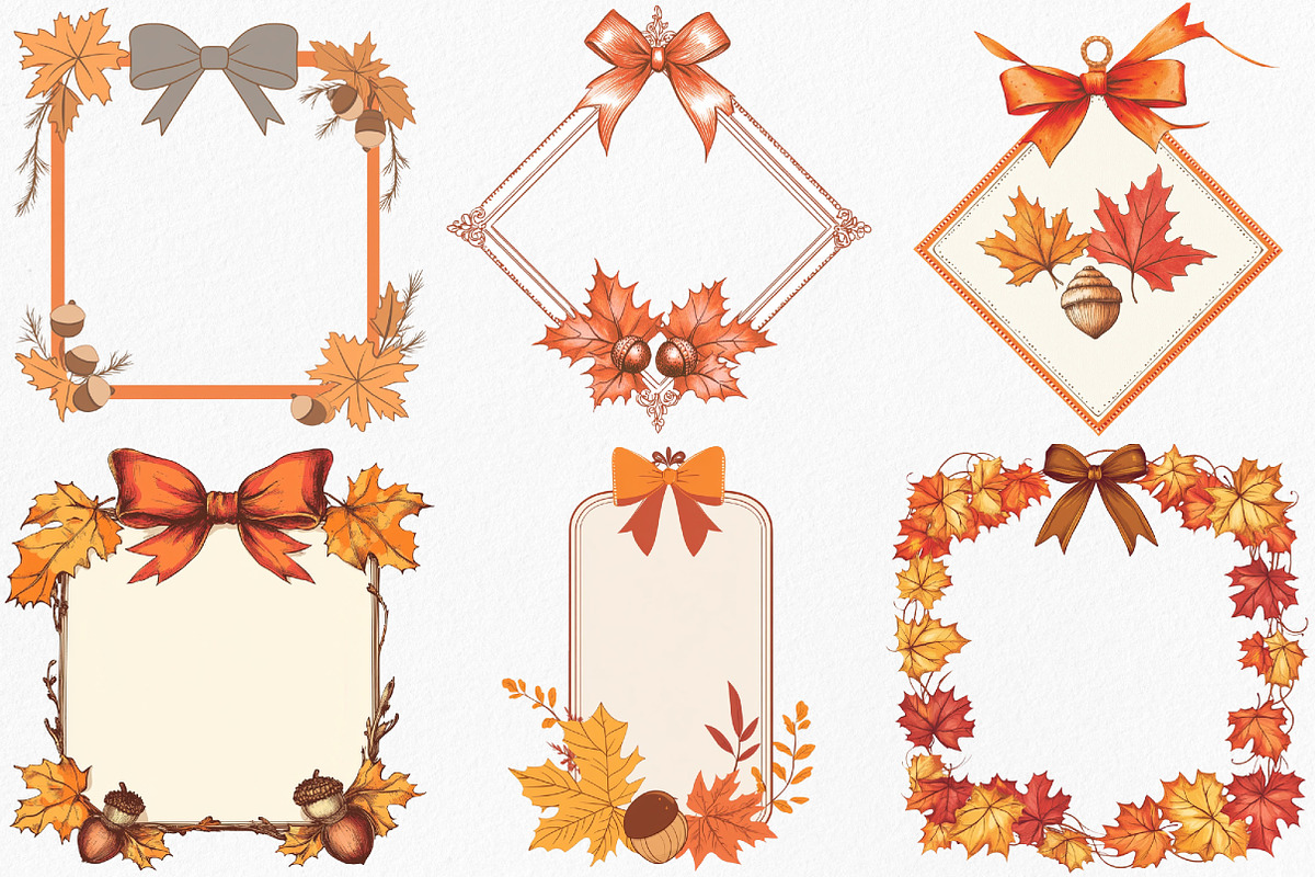 Coquette Fall Autumn Halloween Frame, an Illustration by Canvas Craft (Photo 2 of 7)