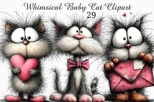 Whimsical Baby Cat Clipart Png, an Illustration by Craft Nest