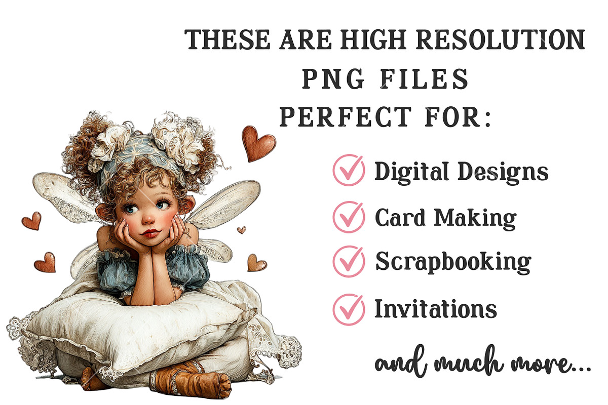 Vintage Valentine Fairy Clipart, an Illustration by OK Design (Photo 4 of 6)