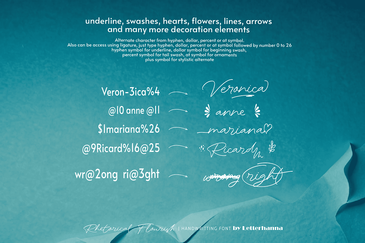Rhetorical Flourish Font, a Handwritten Font by Letterhanna Studio (Photo 4 of 9)