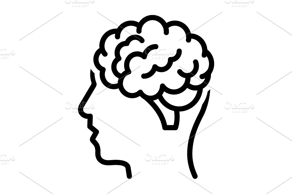 Mind brain black icon, an Outline Icon by Creative priyanka