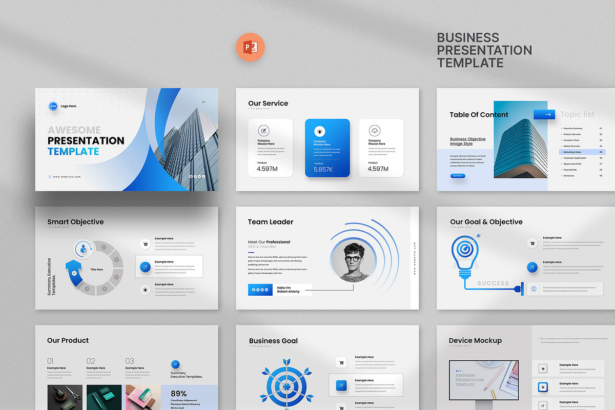 Multipurpose Business Presentation, a Presentation Template by KreateTribe (Photo 5 of 6)