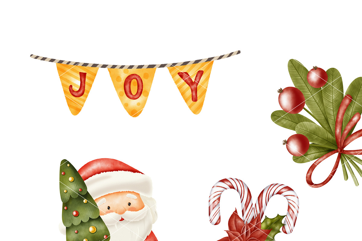 Christmas Watercolor Clipart, a Decorative Illustration by Natalya_Mona_Art (Photo 5 of 7)