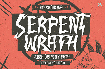 Serpent Wrath - Rock Display Font, a Handwritten Font by Letterhend Studio