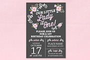 1st Birthday chalkboard invitation, a Templates & Theme by Love Giftery (Thumbnail 1 of 3)