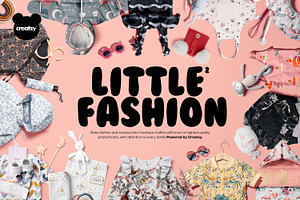 Little Fashion 2 Mockup Bundle, a Merchandise Mockup by creatsy5
